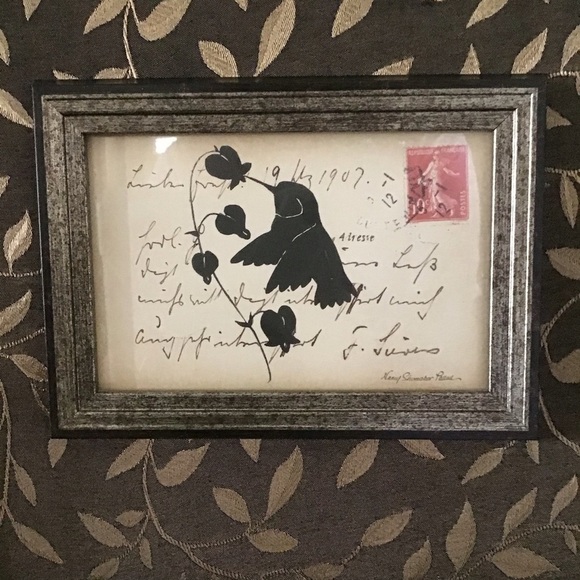 Hummingbird Silhouette Post Card Picture Nancy Shumaker Pallan Art Brown 16x18” - Picture 5 of 8